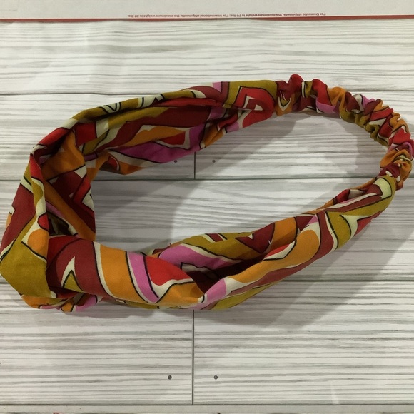 Handmade multicolored zigzag elastic fabric headband - Picture 1 of 4